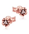 Lovely Flowers with CZ Stone Silver Ear Stud STS-5478